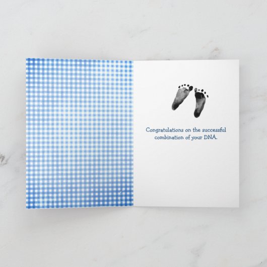 New Baby Teddy Bear With Blue Balloon カード (内部)