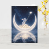 New Baby White Rabbit Collecting Stars カード (黄色い花)