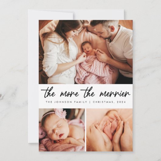 New Babys初めてのクリスマス誕生発表写真 シーズンカード (正面)