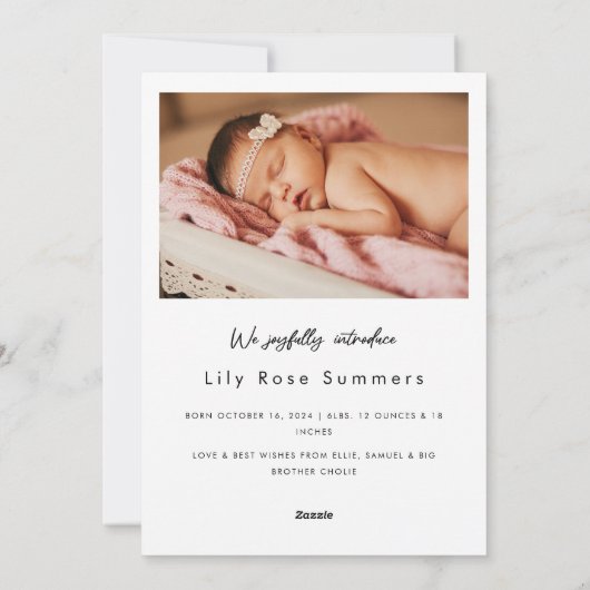 New Babys初めてのクリスマス誕生発表写真 シーズンカード (裏面)