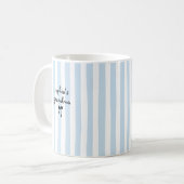 New Baby's Grandma Custom Name Light Blue Stripes コーヒーマグカップ (正面左)