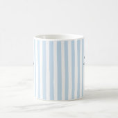 New Baby's Grandma Custom Name Light Blue Stripes コーヒーマグカップ (中央)