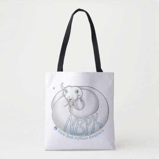 New Ball Python Keepers Yuki Logo white tote トートバッグ (正面)