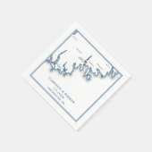 New Bedford MA Map Navy Blue Wedding スタンダードカクテルナプキン (角)