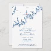 New Bedford MA Map Wedding Rehearsal Dinner 招待状 (正面)