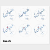 New Bedford MA Wedding Elegant Navy Blue Map ラウンドシール (シート)