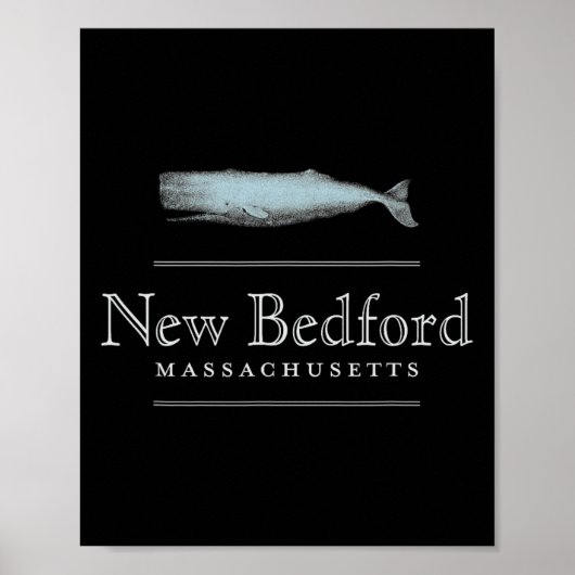 New Bedford Machusetts Vintage Whale Design  ポスター (正面)