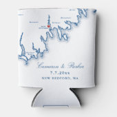 New Bedford Map Wedding Favor 缶クーラー (正面)