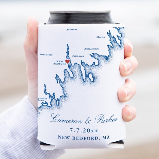 New Bedford Map Wedding Favor 缶クーラー