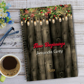 New beginning Rustic Country greenery lights large ノートブック