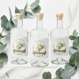 New Beginningsフローラオープンブック結婚ズ リキュールボトルラベル