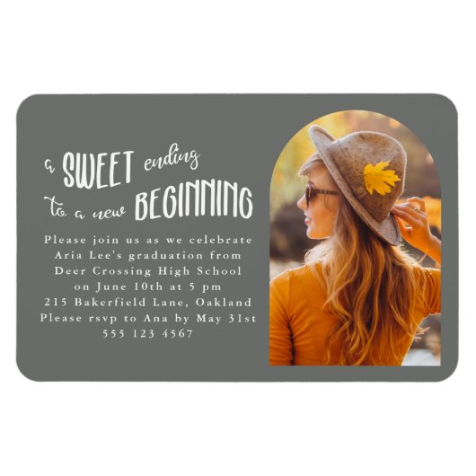 New Beginnings 2022写真卒業パーティー マグネット (横)