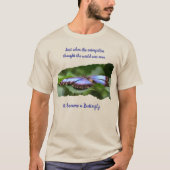 New Beginnings Butterfly Inspirational Quote Tシャツ (正面)