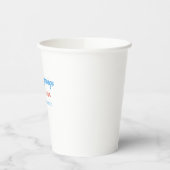 new beginnings couple wedding name date blue retro 紙コップ (左)