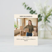 New Beginnings Custom Photo Postcard ポストカード (スタンド正面)