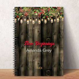 New beginnings Rustic Country greenery lights ノートブック