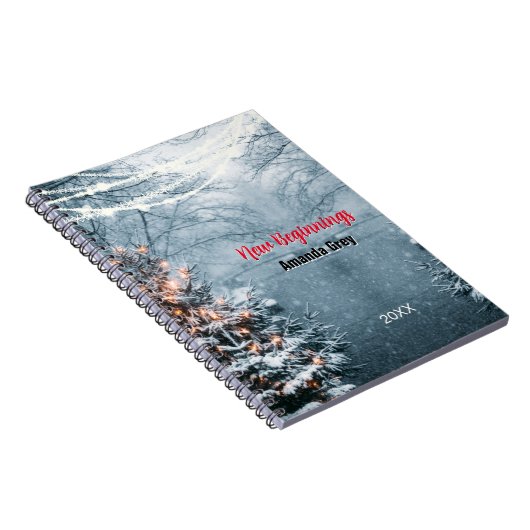 New beginnings woodland white tree custom ノートブック (右側)