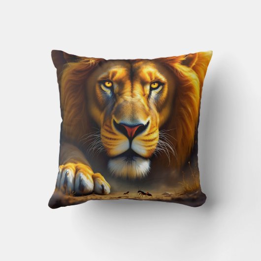 New Beginnings Zen Sunrise & Lion with Ant Pillow クッション (裏面)