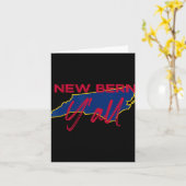 New Bern North Carolina Y'all Nc Pride State Map C カード (黄色い花)