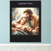 New Birth Baby Christmas décor Rich Home Stretched キャンバスプリント (インサイチュ (ウッドフロア))