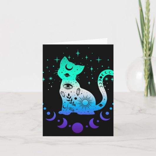 New Blue Gay Male Mlm Pride Flag, Astrology Cat  カード (正面)