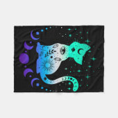 New Blue Gay Male Mlm Pride Flag, Astrology Cat  フリースブランケット (正面(横))