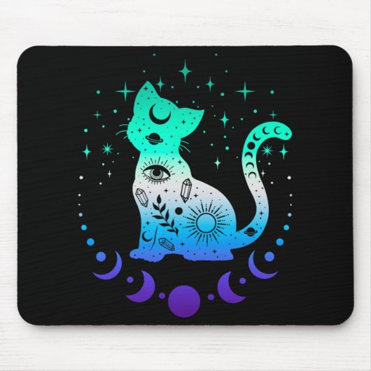 New Blue Gay Male Mlm Pride Flag, Astrology Cat  マウスパッド (正面)