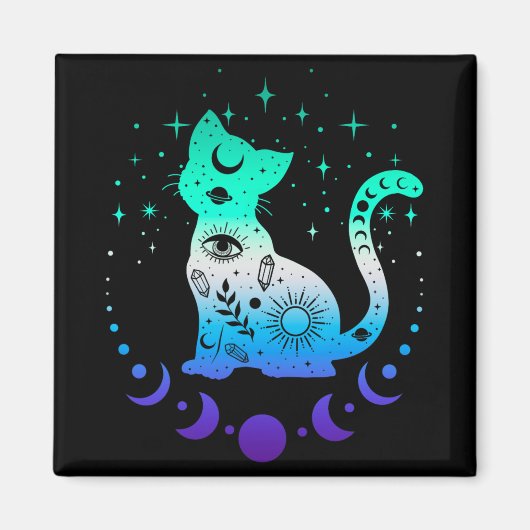 New Blue Gay Male Mlm Pride Flag, Astrology Cat マグネット (正面)