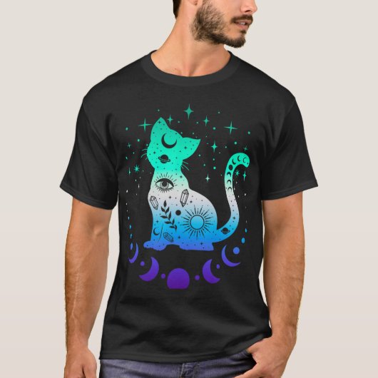New Blue Gay Male Mlm Pride Flag, Astrology Cat Tシャツ (正面)