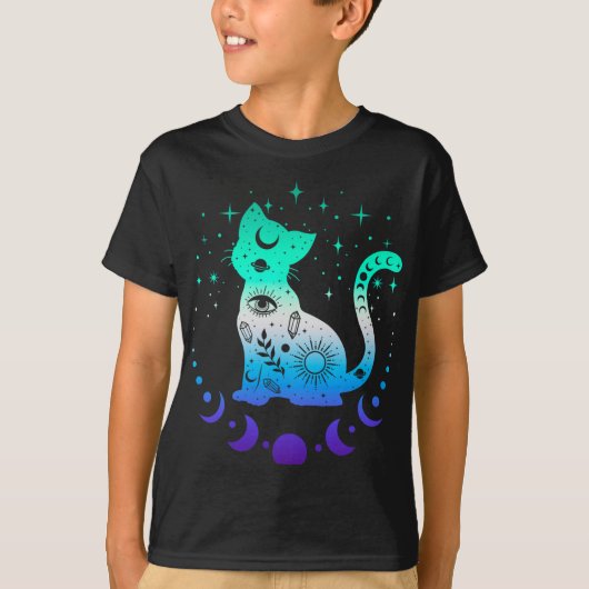 New Blue Gay Male Mlm Pride Flag, Astrology Cat  Tシャツ (正面)