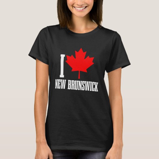 New Brunswick Canada Maple Leaf Canadian Flag Prid Tシャツ (正面)