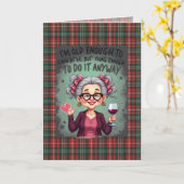 New Brunswick Provincial Tartan Humorous Birthday カード (黄色い花)