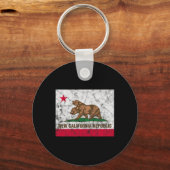 New California Republic Ncr State Distressed Flag  キーホルダー (正面)