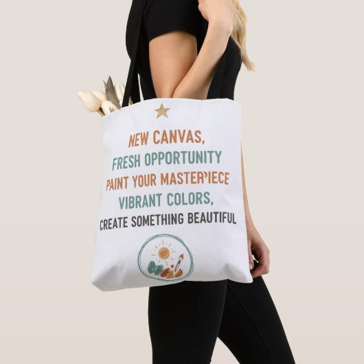 New Canvas Sunrise トートバッグ (クローズアップ)
