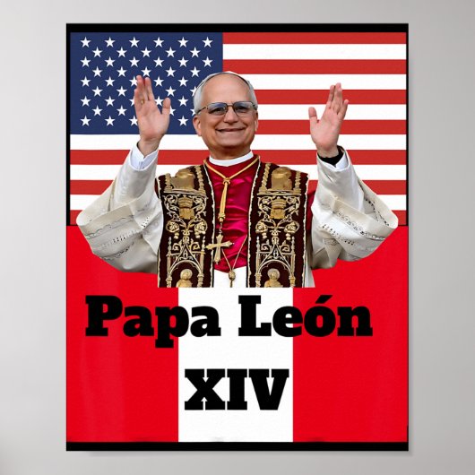 New Catholic Pe Leo Xiv Papa León Peru U.s.a. Conn ポスター (正面)
