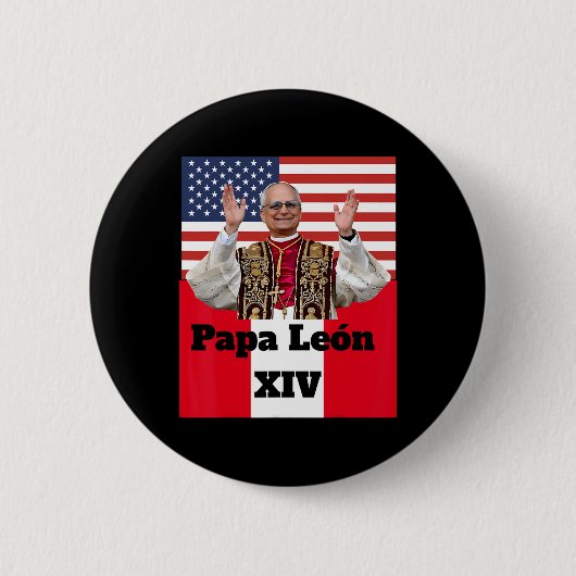 New Catholic Pe Leo Xiv Papa León Peru U.s.a. Conn 缶バッジ (正面)