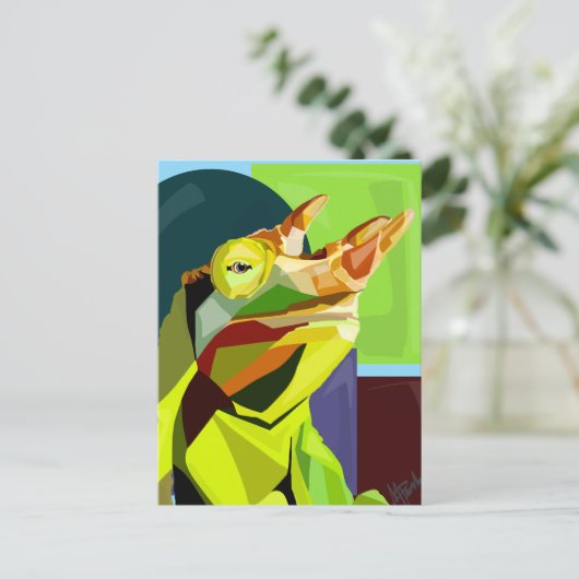 New Cham On The Block—Jackson’s Chameleon ポストカード (スタンド正面)