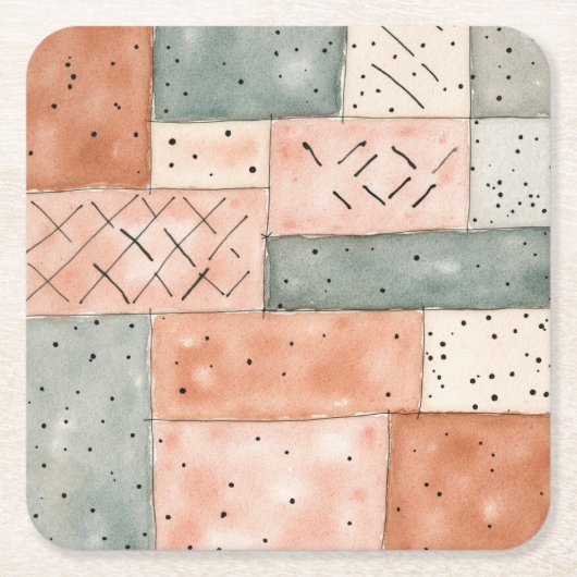 New Chapterが始まるStorybook Baby Shower スクエアペーパーコースター (正面)