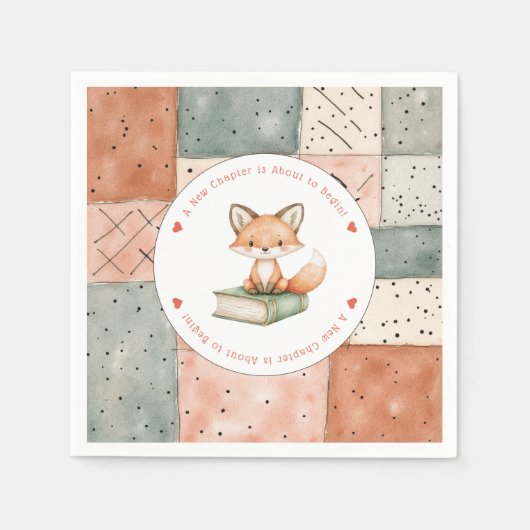 New Chapterが始まるStorybook Baby Shower スタンダードカクテルナプキン (正面)