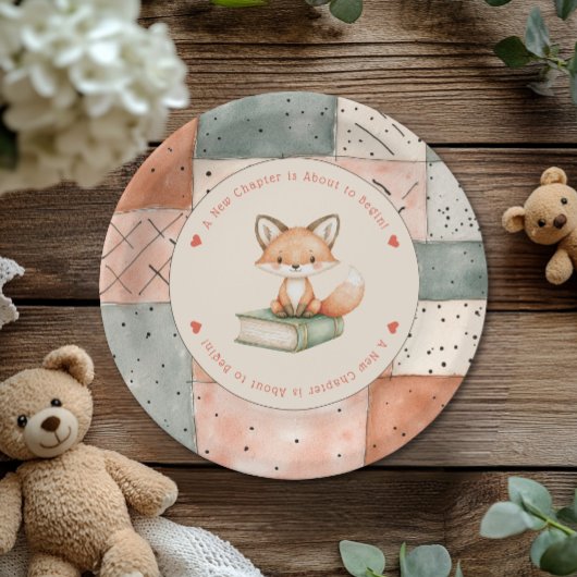 New Chapterが始まるStorybook Baby Shower ペーパープレート