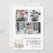 New Chapter 結婚した Winter Snowflake 3メリー Photo シーズンカード (正面)