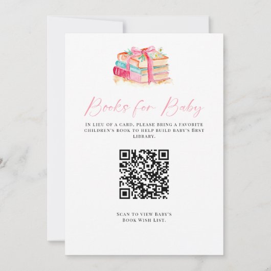 New Chapter Baby Shower Book Request QR Code Cute 招待状 (裏面)