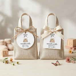 New Chapter Begins Baby Shower Thank You Stickers  ラウンドシール