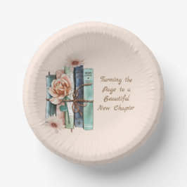 New Chapter Begins Book Stack Floral  ペーパーボウル