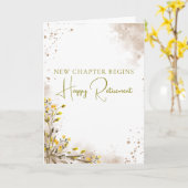 New Chapter Begins Elegant Retirement Gift カード (黄色い花)