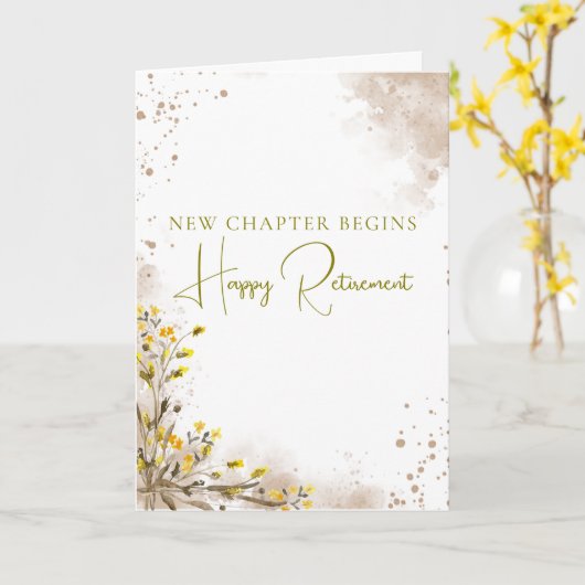New Chapter Begins Elegant Retirement Gift カード (黄色い花)