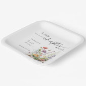 New Chapter Begins Floral Book Bridal Shower ペーパープレート (傾斜あり)