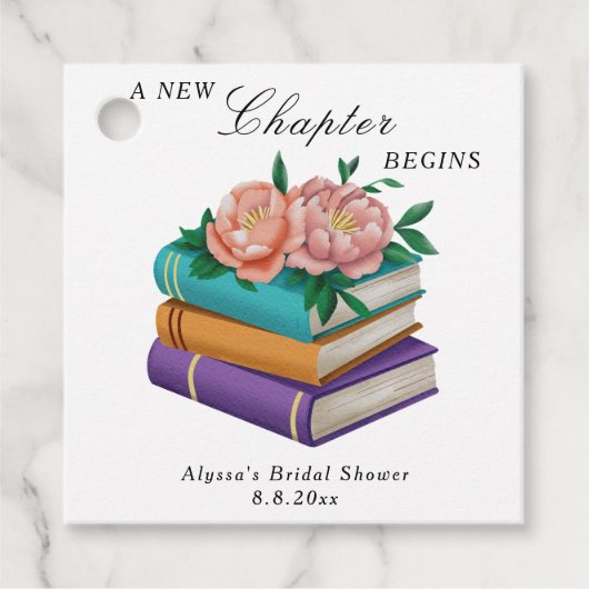 New Chapter Begins Floral Bridal Shower フェイバータグ (正面)