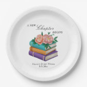 New Chapter Begins Floral Bridal Shower ペーパープレート (正面)