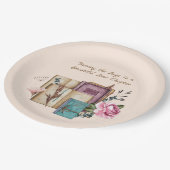 New Chapter Begins Floral New Beginnings ペーパープレート (アングル)